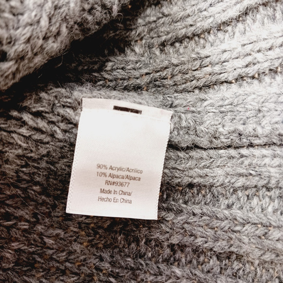 Sweater Cardigan 1X Gray Alpaca Knit Quiet Luxury Heritage Classic Old Money - Picture 7 of 9